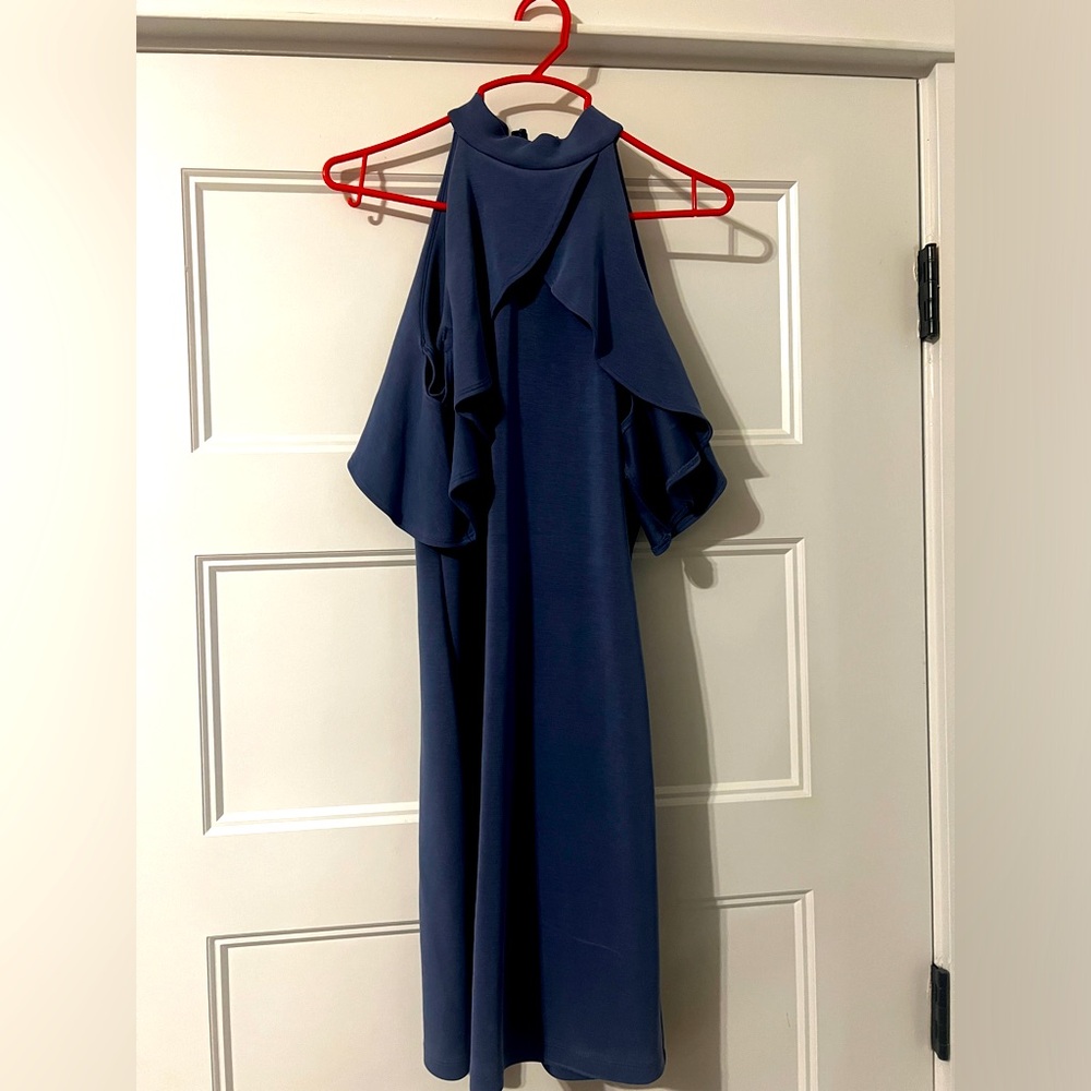 Super cute blue halter body con dress